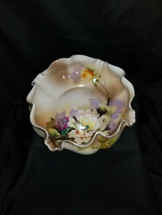 Vintage Noritake Japan Nippon Hand Painted Floral Dish Bowl.