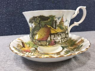 Vintage Royal Albert Fine Bone China Teacup/Saucer,  Countryside 2