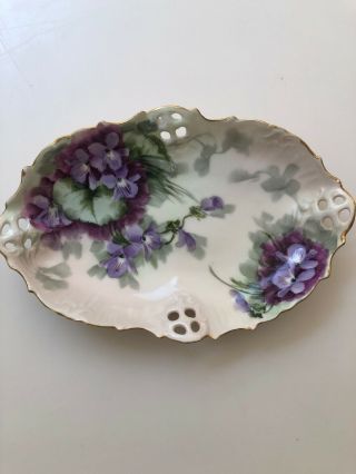 Moliere Vintage Dish China Plate With Violets Made In Germany