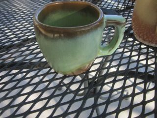 Vintage Frankoma Pottery 5c 7 Oz Prairie Green Coffee Cup / Mug