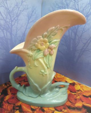 Vintage HULL ART POTTERY Pitcher Vase W - 10 - 8 1/2 