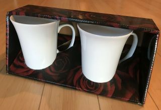 Fisher Home Products Gift Set Of 2 Mugs Fine Bone China Plain White Coffee