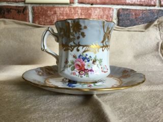 Vintage Bone China Hammersley & Co Numbered Floral Teacup & Saucer,  England
