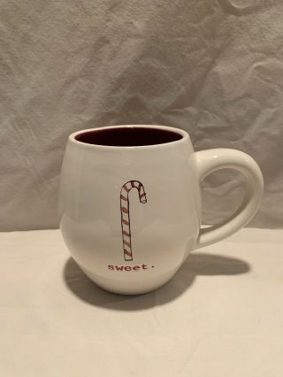Rae Dunn " Sweet " Mug Christmas Candy Cane Coffee Cup