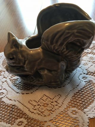 Vintage Mccoy Usa Pottery Grey Squirrel Planter Vase Small Ceramic