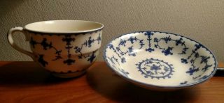 Teasaucer Blue Delft By Maruta 5.  75 " Blue And White And Cup