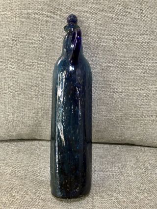 Vintage Cobalt Blue Glass Madonna & Child Virgin Mary Figural Holy Water Vessel 5