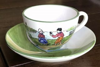 Antique Gs Zell Baden Tea Cup And Saucer Dutch Scenes Germany