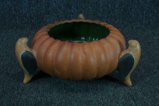 Aztec Decorated Squash Bowl With Bird Decor Feet
