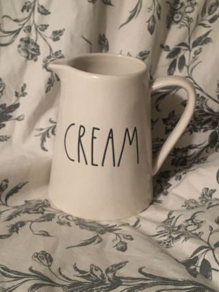 Rae Dunn Cream Large Letter Creamer Pitcher Ceramic By Magenta 4.  75”h