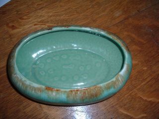 Roseville RRP OH Pottery Brown/Green Drip Oval Planter Bowl Robinson Ransbottom 2
