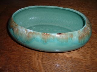 Roseville RRP OH Pottery Brown/Green Drip Oval Planter Bowl Robinson Ransbottom 4