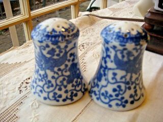 Antique Vtg Rising Phoenix Flying Turkey Porcelain Salt Pepper Shakers Japan Vgc