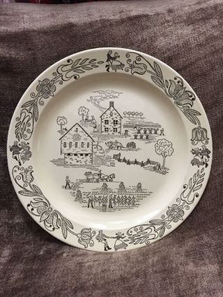 Vintage Royal Sebring Bucks County Chop Plate Serving Platter 13.  25 - Flawed