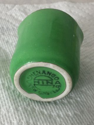 Vintage Restaurant Ware Individual Creamer Green Double Spout Shenango China 4