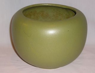 Mccoy Pottery Floraline Round Vase / Planter - Green Matte 400 - Usa