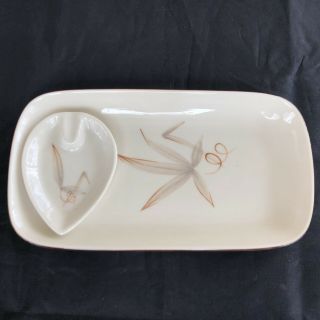Vintage Set (2) Winfield Porcelain China Dragon Flower Floral Platter Spoon Rest