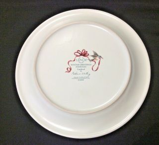 LENOX WINTER GREETINGS EVERYDAY DINNER PLATE DISC RED CARDINAL,  HOLLY,  RIBBONS 3