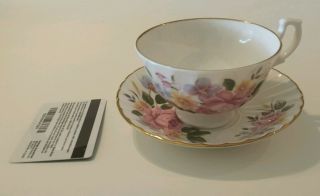 HM Royal Sutherland Floral Design Bone China Tea Cup & Saucer Made in England 2
