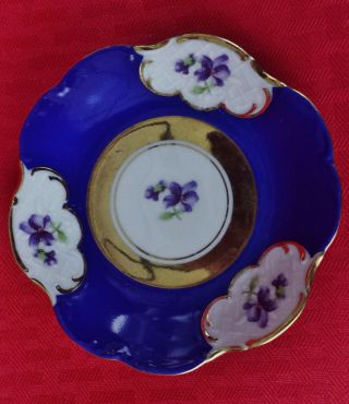 Vintage Collectible Winterling Bavaria Germany Blue With Violets Saucer Only