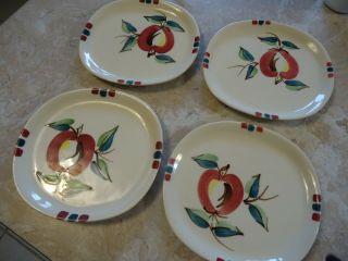 Purinton " Apple " Slip Ware Set Of 3 - 6 3/4 " Bread And Butter Plates