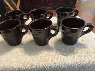 Set 6 Marcrest Daisy Dot Coffee Mugs Brown Stoneware Dishes Mar - Crest Marcrest