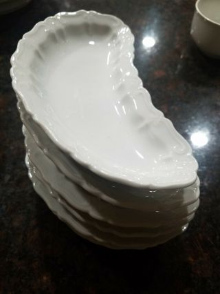 6 Antique English Ironstone Porcelain White Bone Dishes