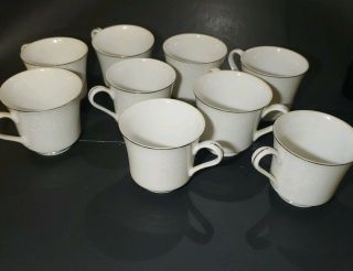 Crown Victoria Fine China Lovelace 9 Tea Cups Footed