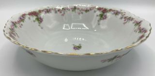 L Straus & Sons Ls&s Carlsbad Austria Round Serving Bowl Pink Roses Blue Flowers