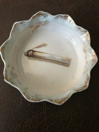 Vintage Royal Saxe Ash Tray? With Cigarette Motif Germany Es Very Early Design