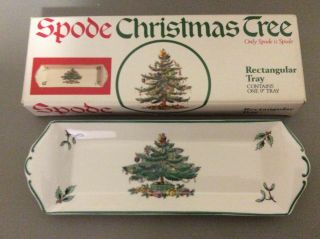 Spode Christmas Tree England Rectangular 9” Tray/dish W/ Box