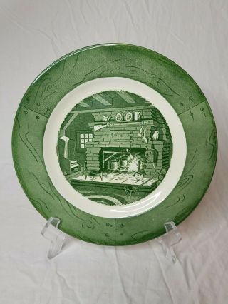Vintage Colonial Homestead By Royal Green 10 " China Dinner Plate W/ Design