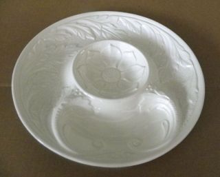 White Sectional Artichoke Appetizer Bowl Dish Plate