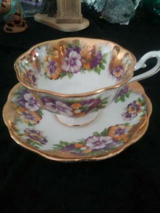 Royal Albert Tea Cup And Saucer Pansies