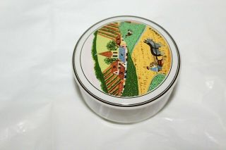 Villeroy & Boch Naif Design Candy Dish Trinket Box Folk Art Plow Horses Laplau 3 3