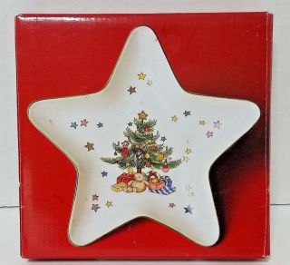 Nikko " Christmas Time " Star Treat Dish - 6 " - Christmas Tree - Japan