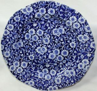 Vintage Salad Plate Crownford Blue Calico Staffordshire China Chintz