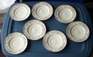 7 Noritake Bone China 9729 " Shenandoah " Footed Saucer Plates