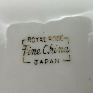 Royal Rose Fine China Tea Cup w/Saucer White Pink Green Floral Gold Rim Japan 5