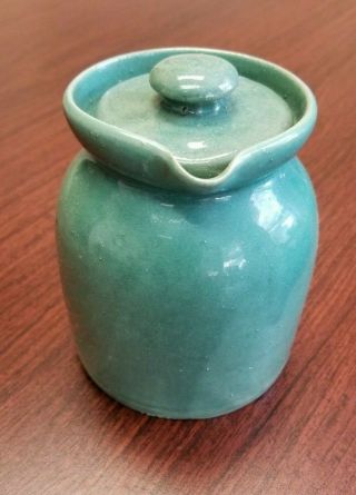 Vintage Kentucky Bybee Pottery Teal Pitcher - 4 Inches Tall