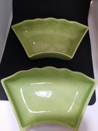 2 Vintage California Pottery Usa Lazy Susan Dip - Green - Replacement Parts