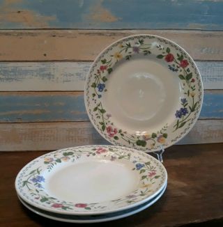 Set Of 3 Farberware Stoneware English Garden Dinner Plates - 225 - 10 1/4 Inch