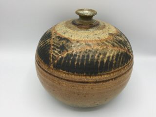 Mid - Century Style Wheel - Thrown Studio Pottery Vase Or Weed Pot