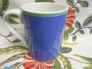 Correlations Blue By Fitz & Floyd Coffee Mug Blue With Green Rim
