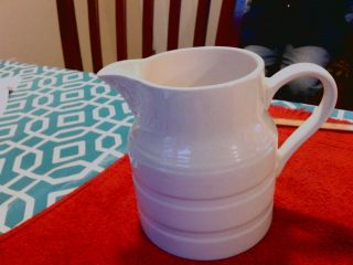 Vintage Lord Nelson Pottery Of England Off White Ringed Pitcher
