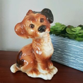 Vintage Royal Copley Dog Figurine Ceramic Terrier Puppy 1940’s