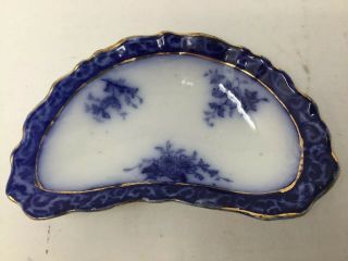 Antique Touraine Henry Alcock England Flow Blue Semi Porcelain Bone Dish 2