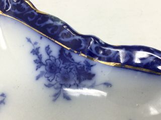 Antique Touraine Henry Alcock England Flow Blue Semi Porcelain Bone Dish 5