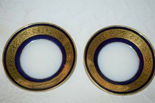 Set Of 2 L.  Bernardaud & Co.  Limoges Saucers Heavy Gold Decorated