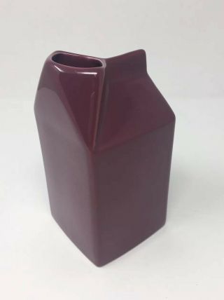Food Network Ceramic Milk Carton Stonewear Purple Vase Creamer Jug